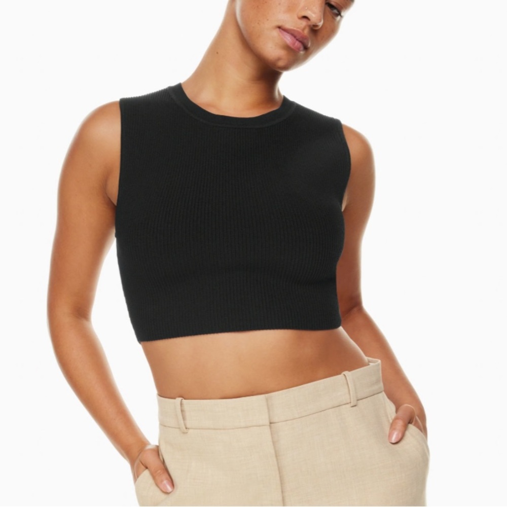 Aritzia Blue Ribbed Tank Top - Picture 2 of 7